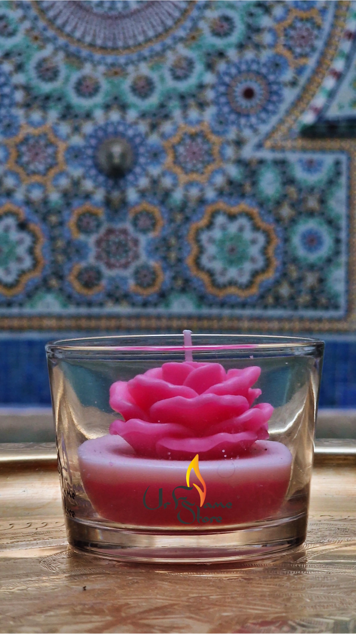 bougie en rose Parfumée